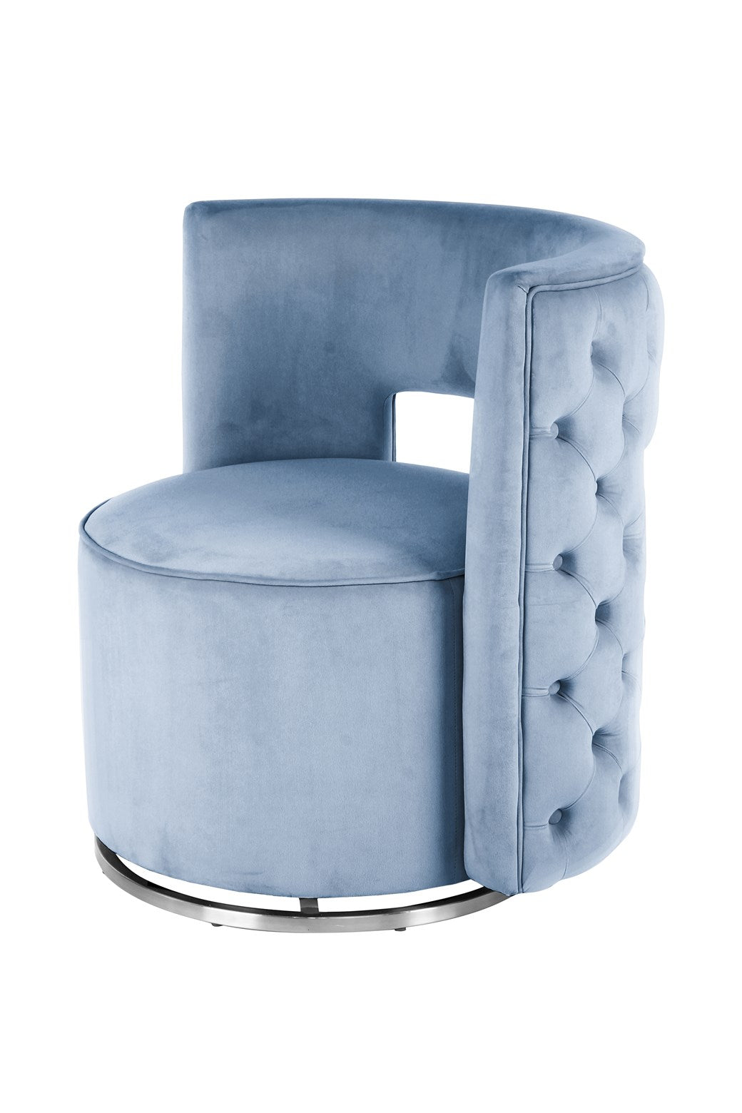 Fauteuil bleu clair / argent - Beverly