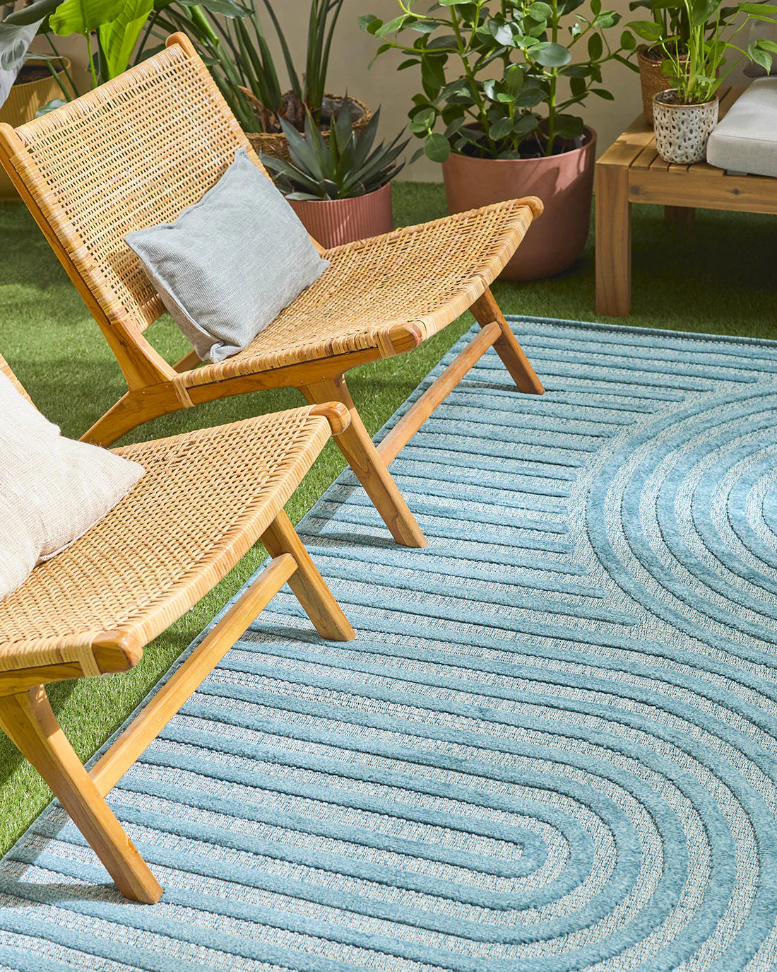 Tapis intérieur/extérieur SANTORINI turquoise