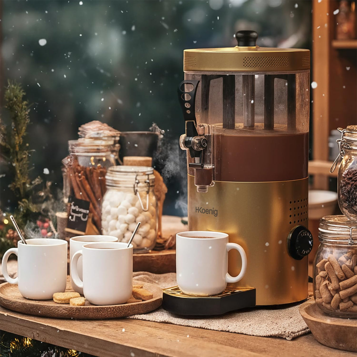 Distributeur de chocolat chaud doré 3L