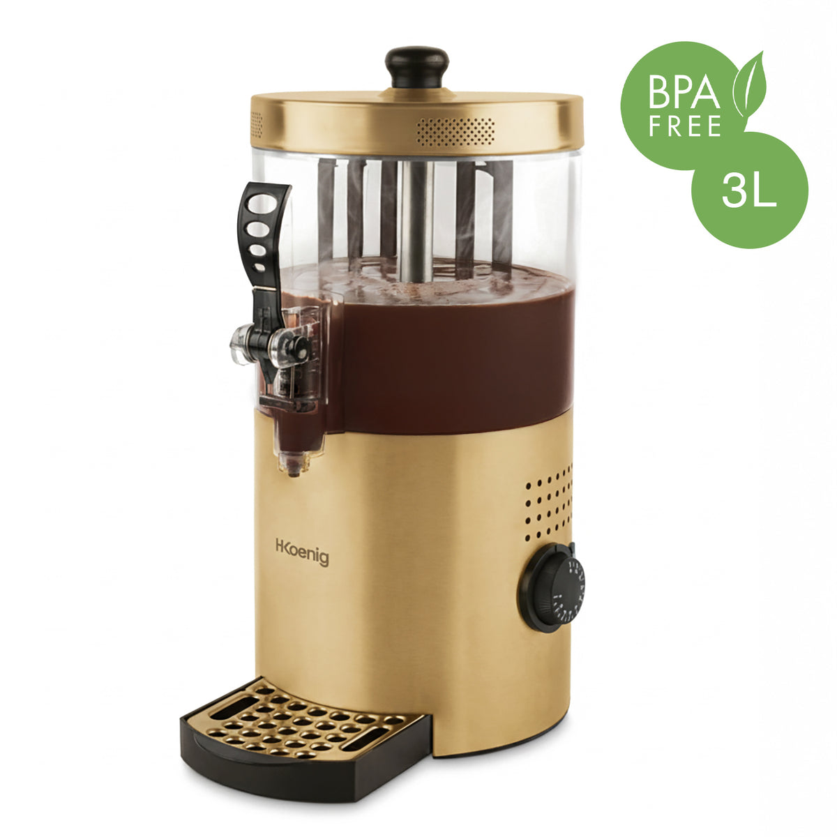 Distributeur de chocolat chaud doré 3L
