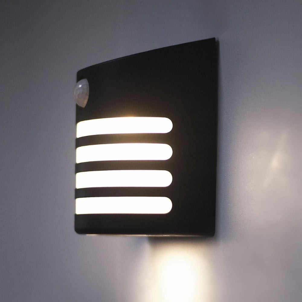 Applique Murale Solaire Extérieure Noire – Sans Fil avec Détecteur de Mouvement