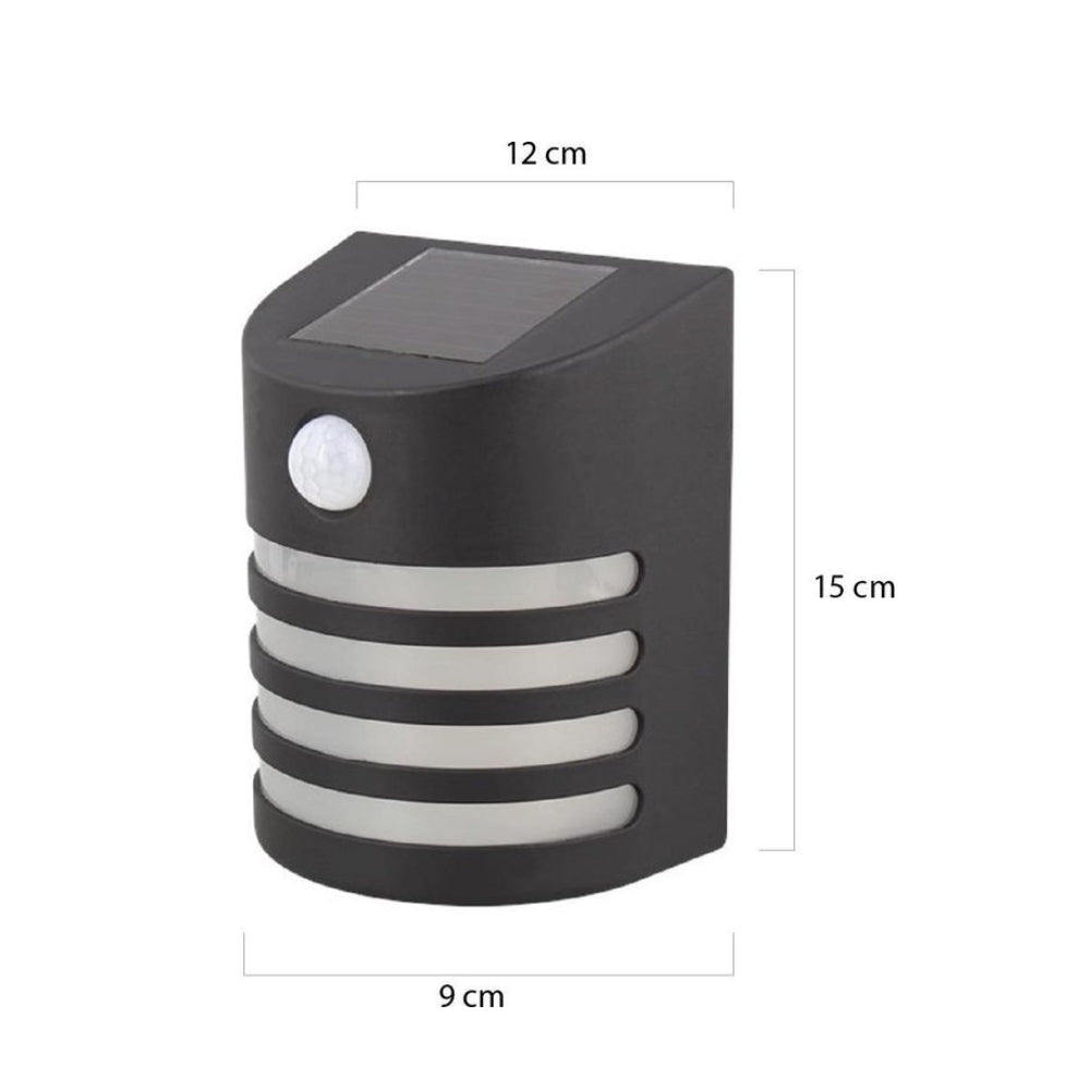 Applique Murale Solaire Extérieure Noire – Sans Fil avec Détecteur de Mouvement