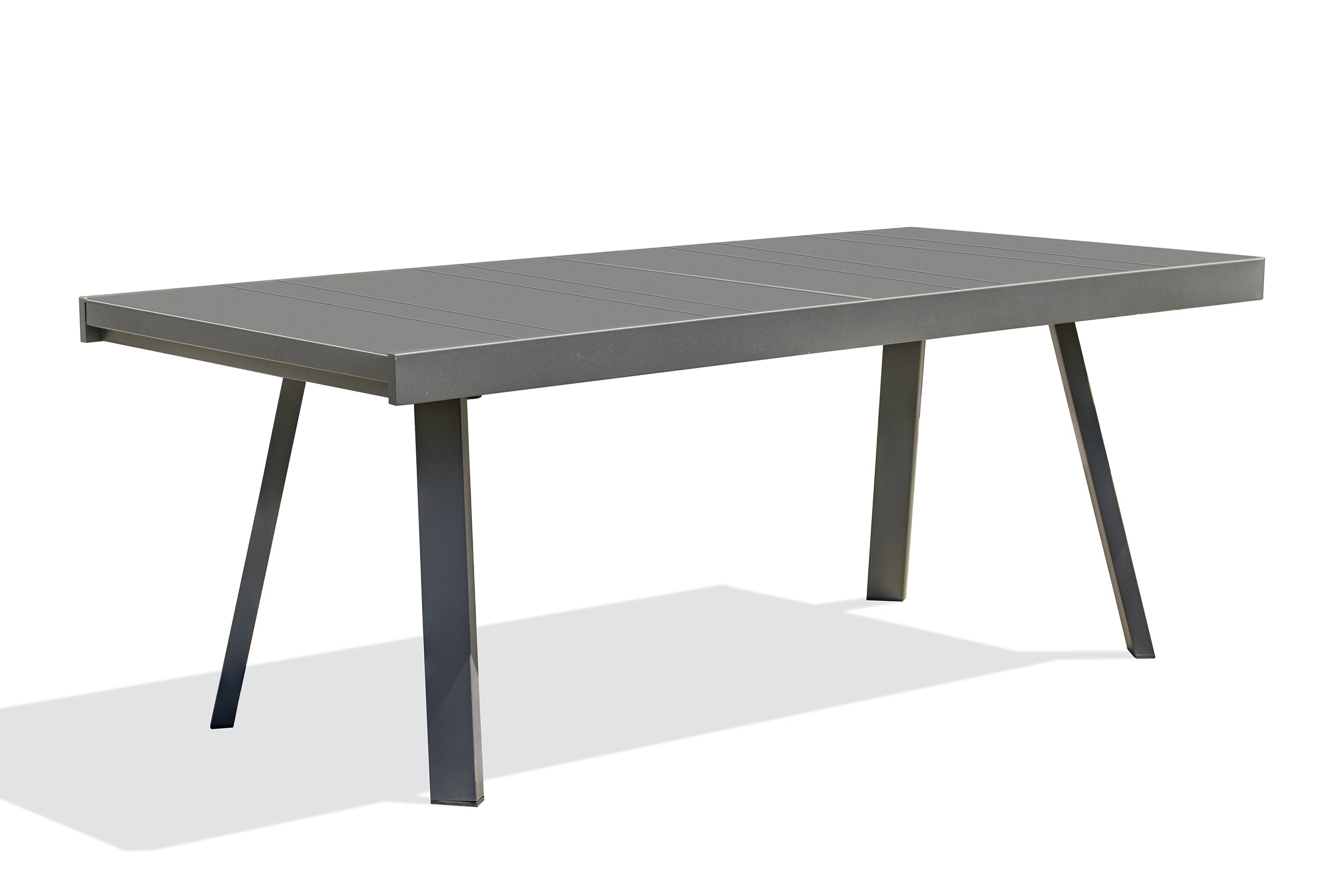Table de jardin STOCKHOLM (200/300x96 cm) en aluminium et céramique sur verre  avec rallonge intégrée - GRIS ANTHRACITE
