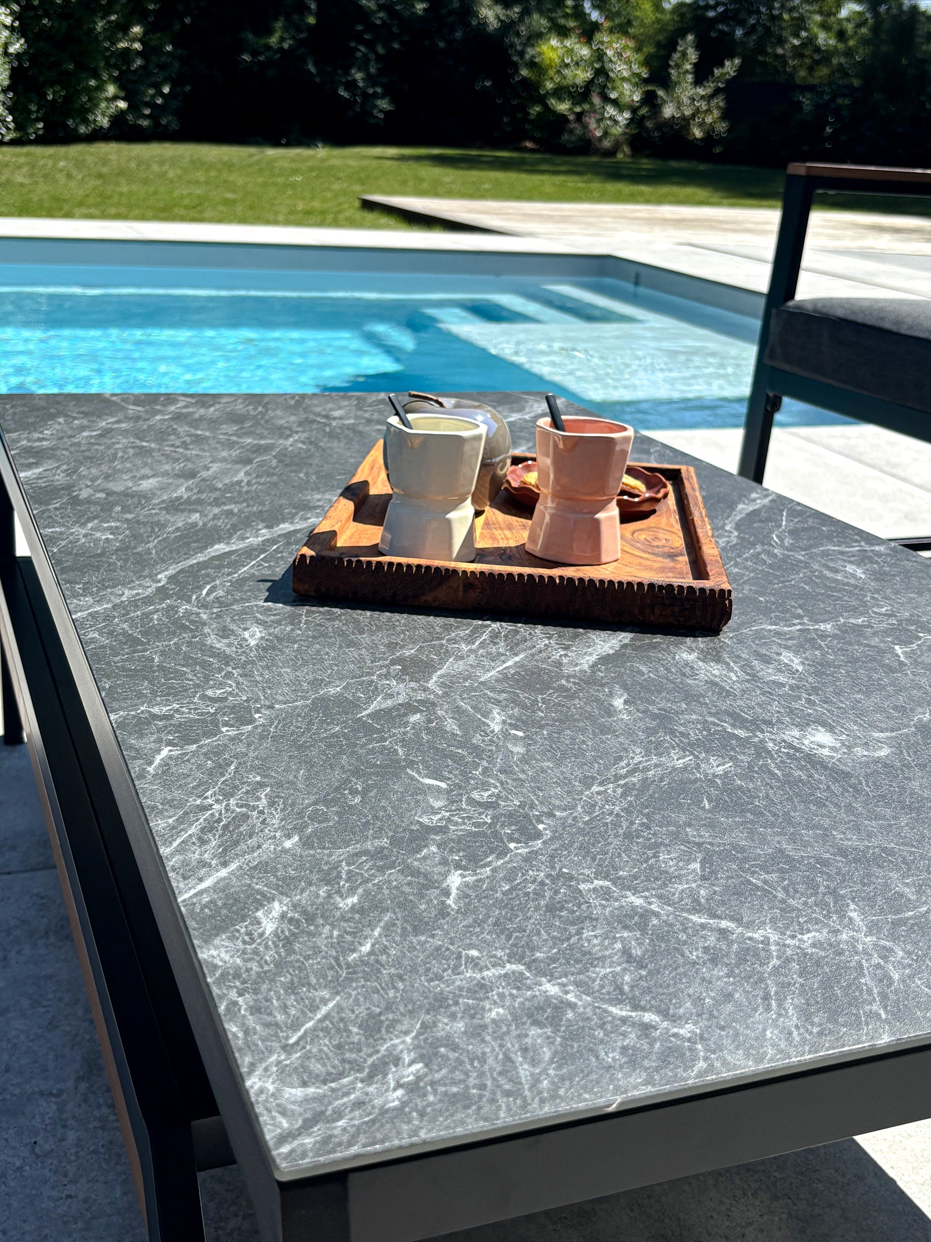 Salon de jardin bas Tadeo - Noir
