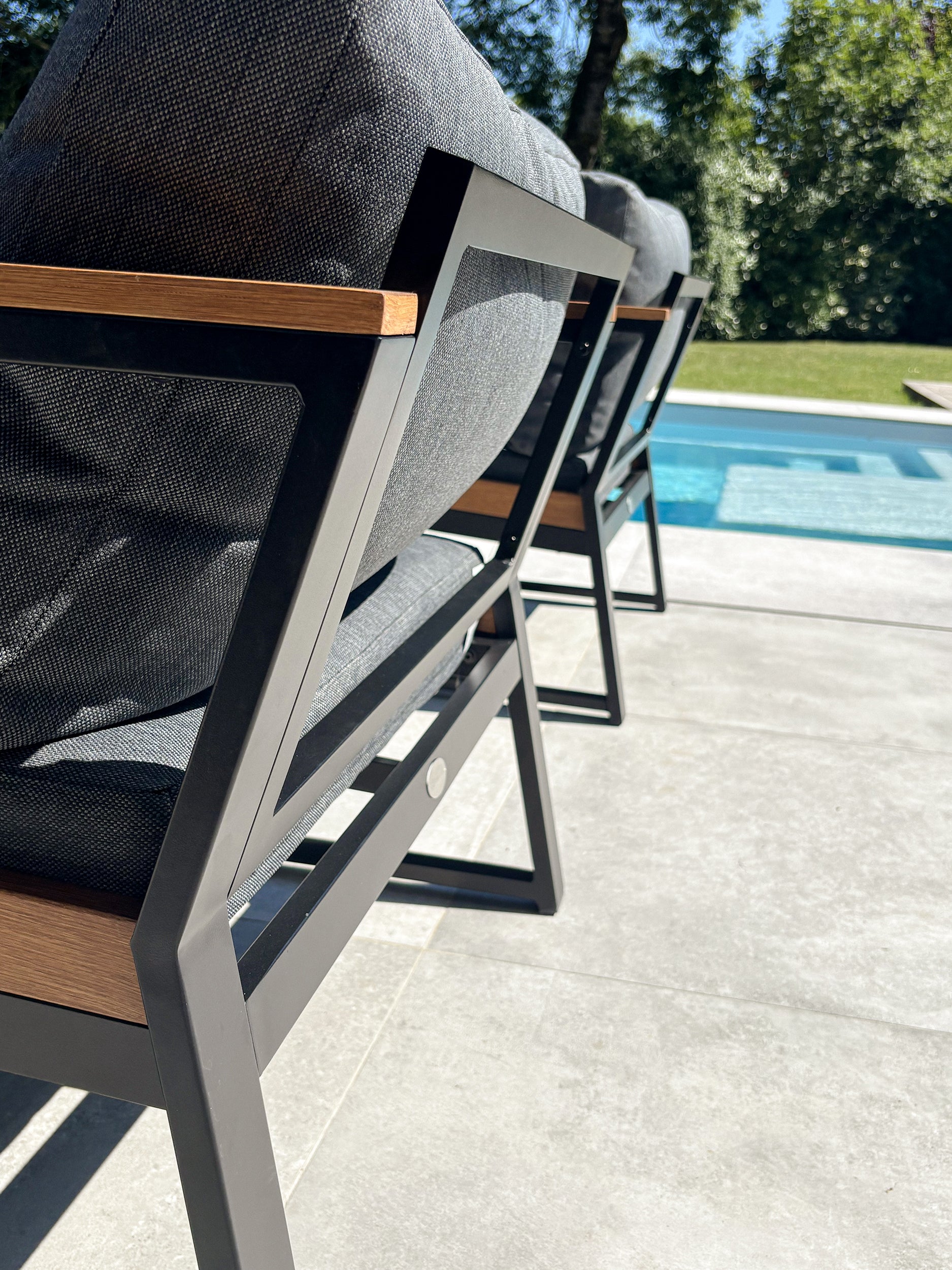 Salon de jardin bas Tadeo - Noir