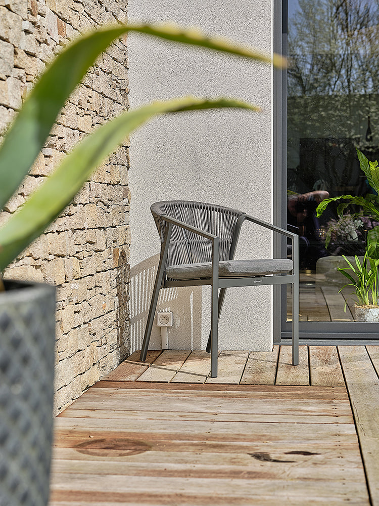 Ensemble de repas 6 places gris anthracite - Tigua