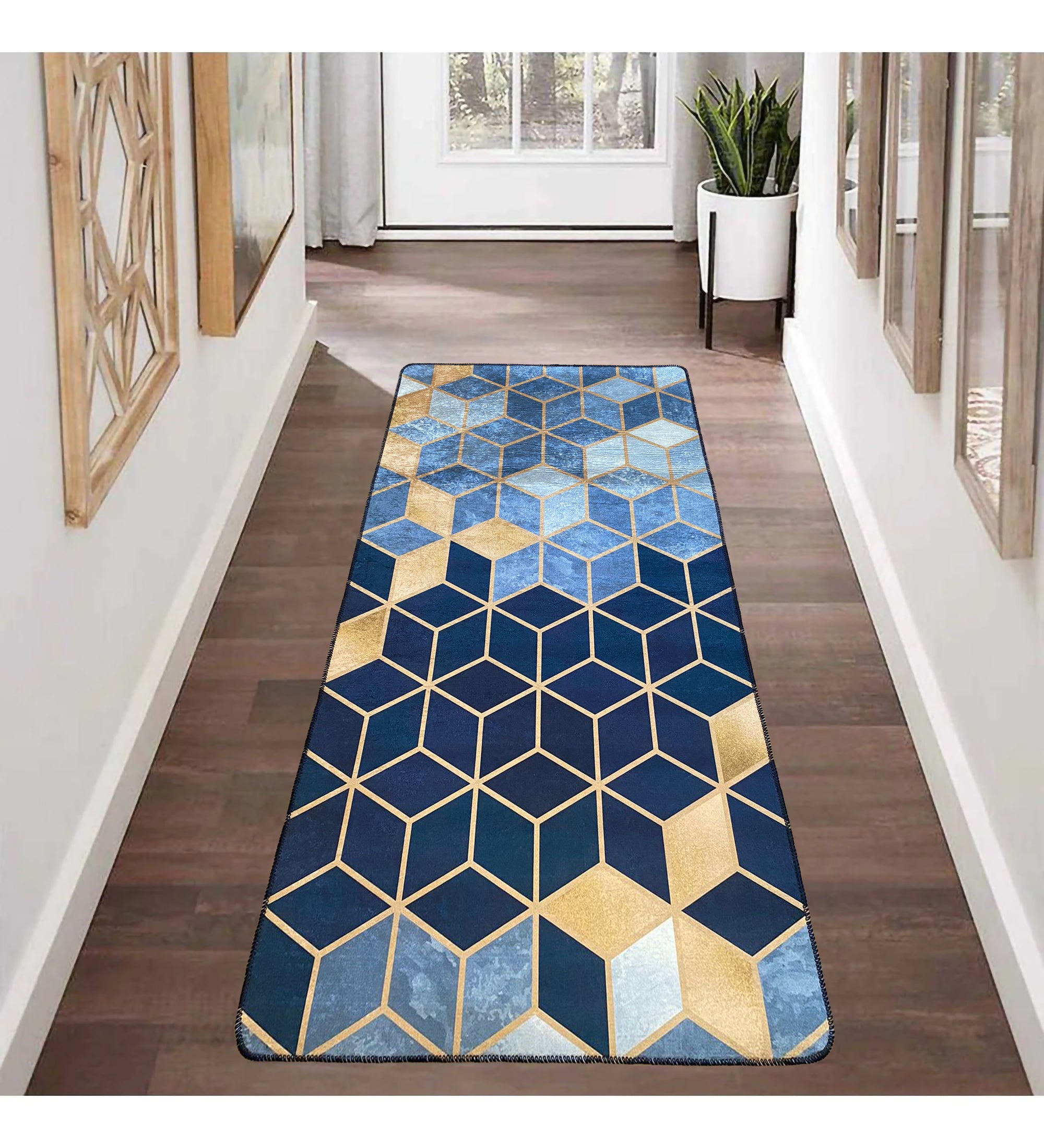 Tapis LUXE Doré, Bleu