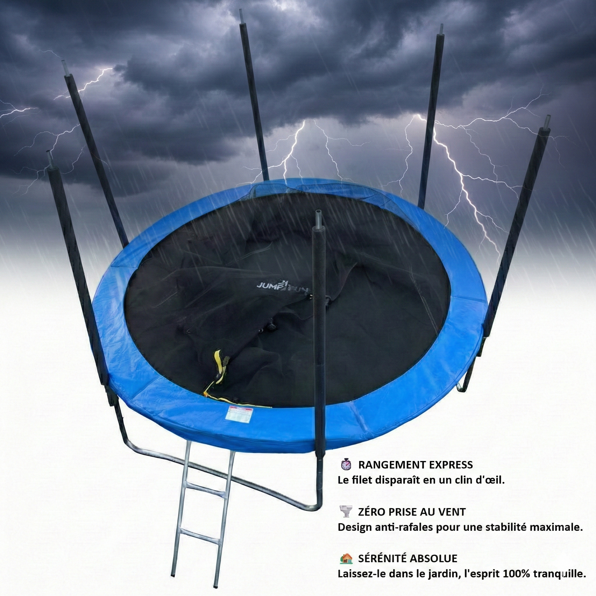 Trampoline Jump4Fun 14FT - 427cm - Bleu