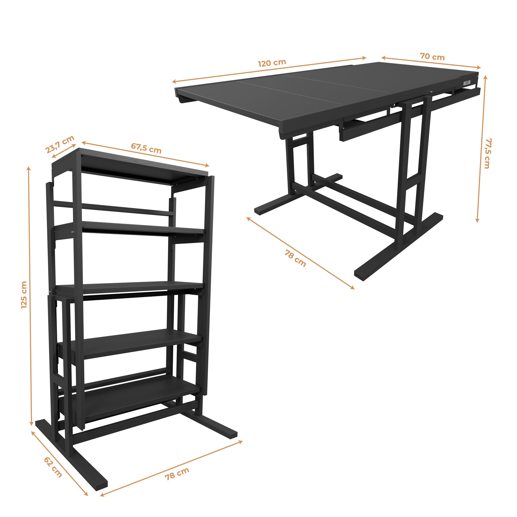 Table-etagere MDF 120 cm