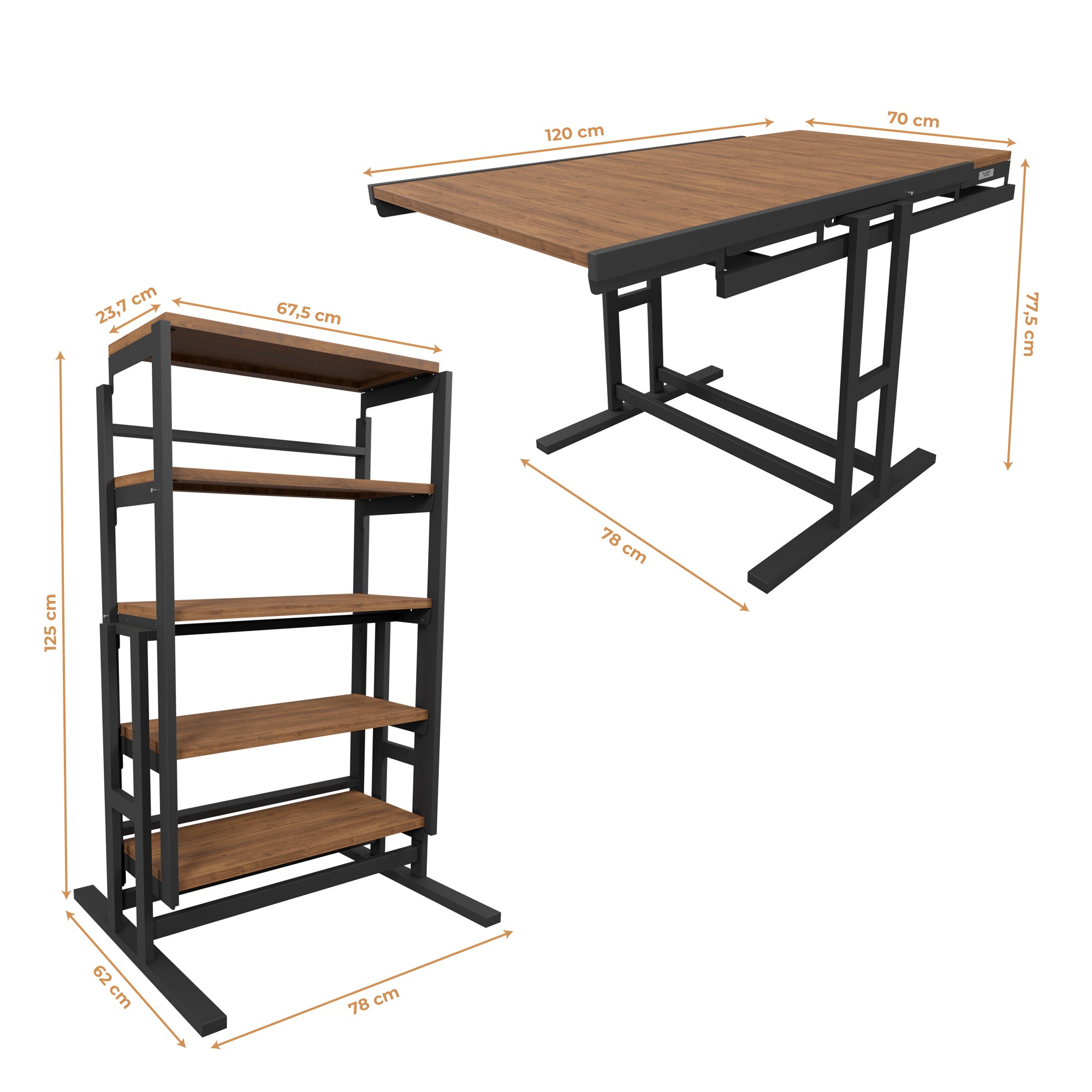 Table-etagere MDF 120 cm