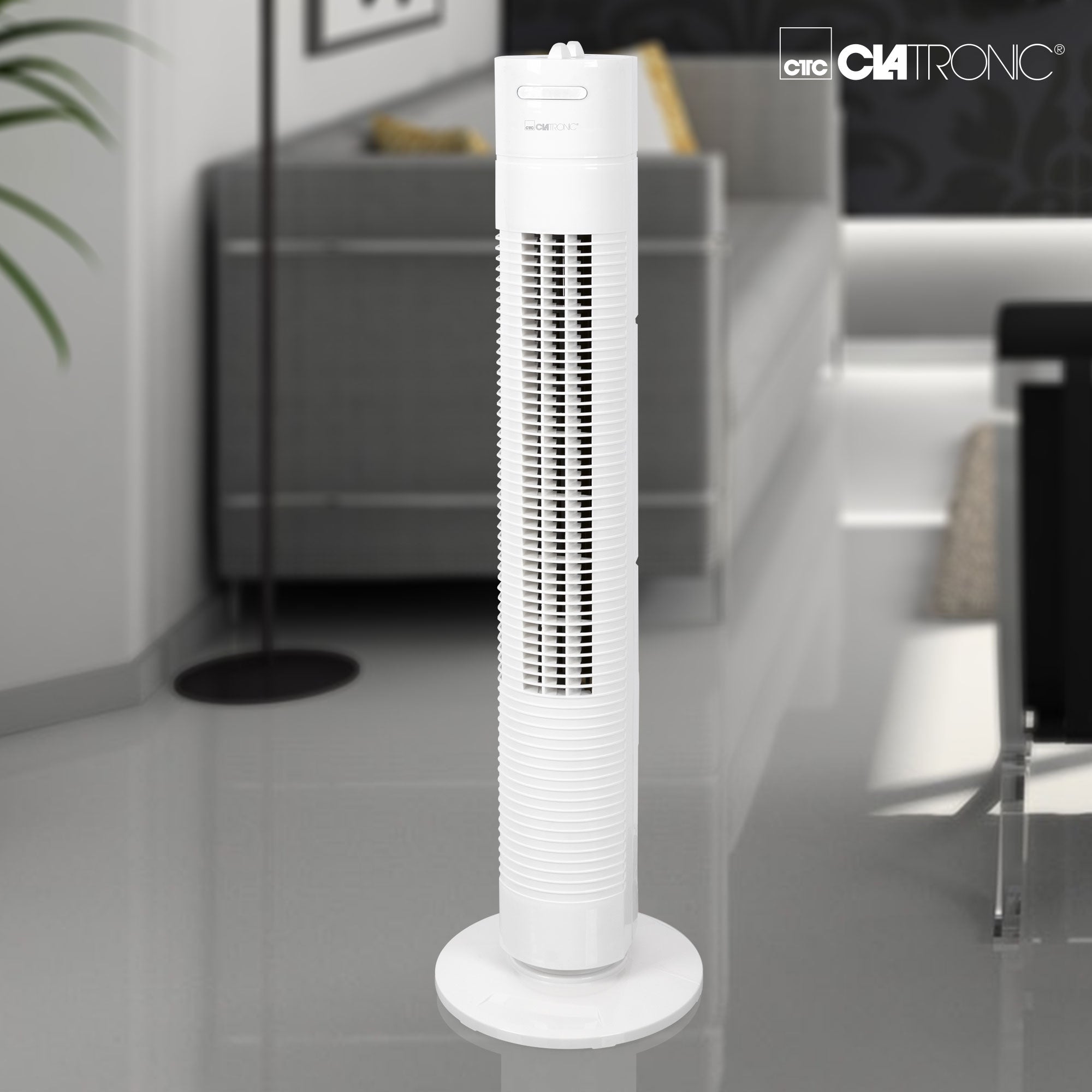 Tour Ventilateur oscillant Blanche