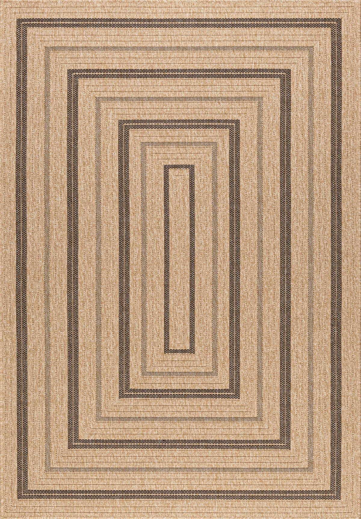 Tapis aspect jute nature motifs rectangles noirs - Nature