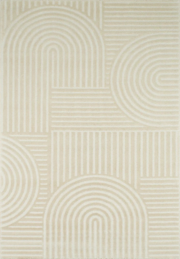 -Tapis intérieur poils en relief - crème