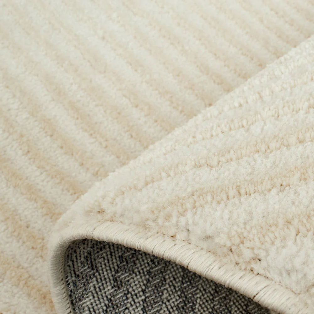 Tapis moderne crème à relief -  Bianca