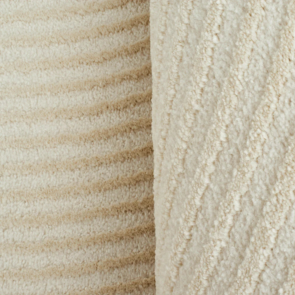 Tapis moderne crème à relief -  Bianca