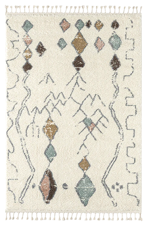 Tapis salon berbère crème - Delya