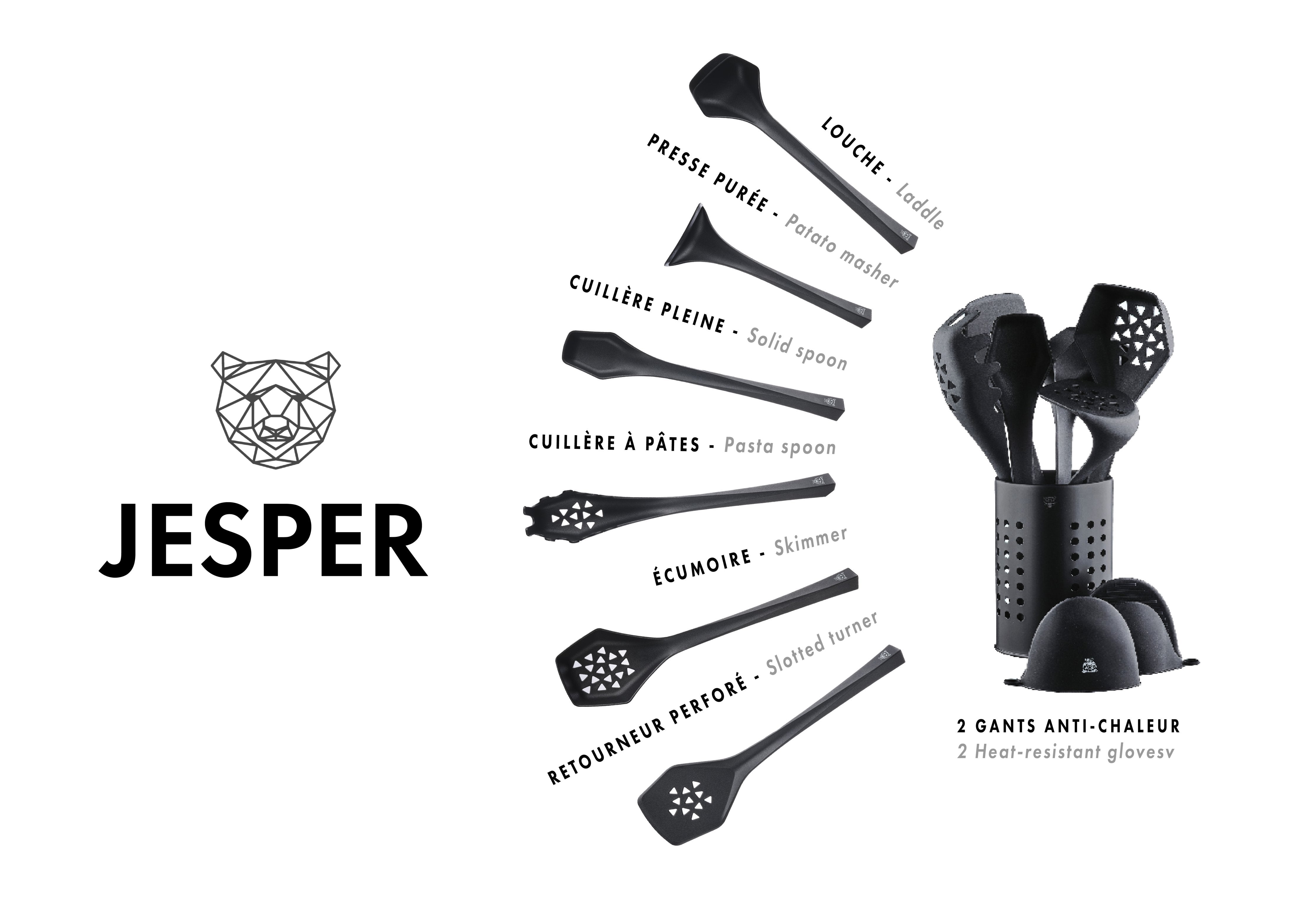Set d'ustensiles de cuisine en thermoplastique JESPER - 9 pièces