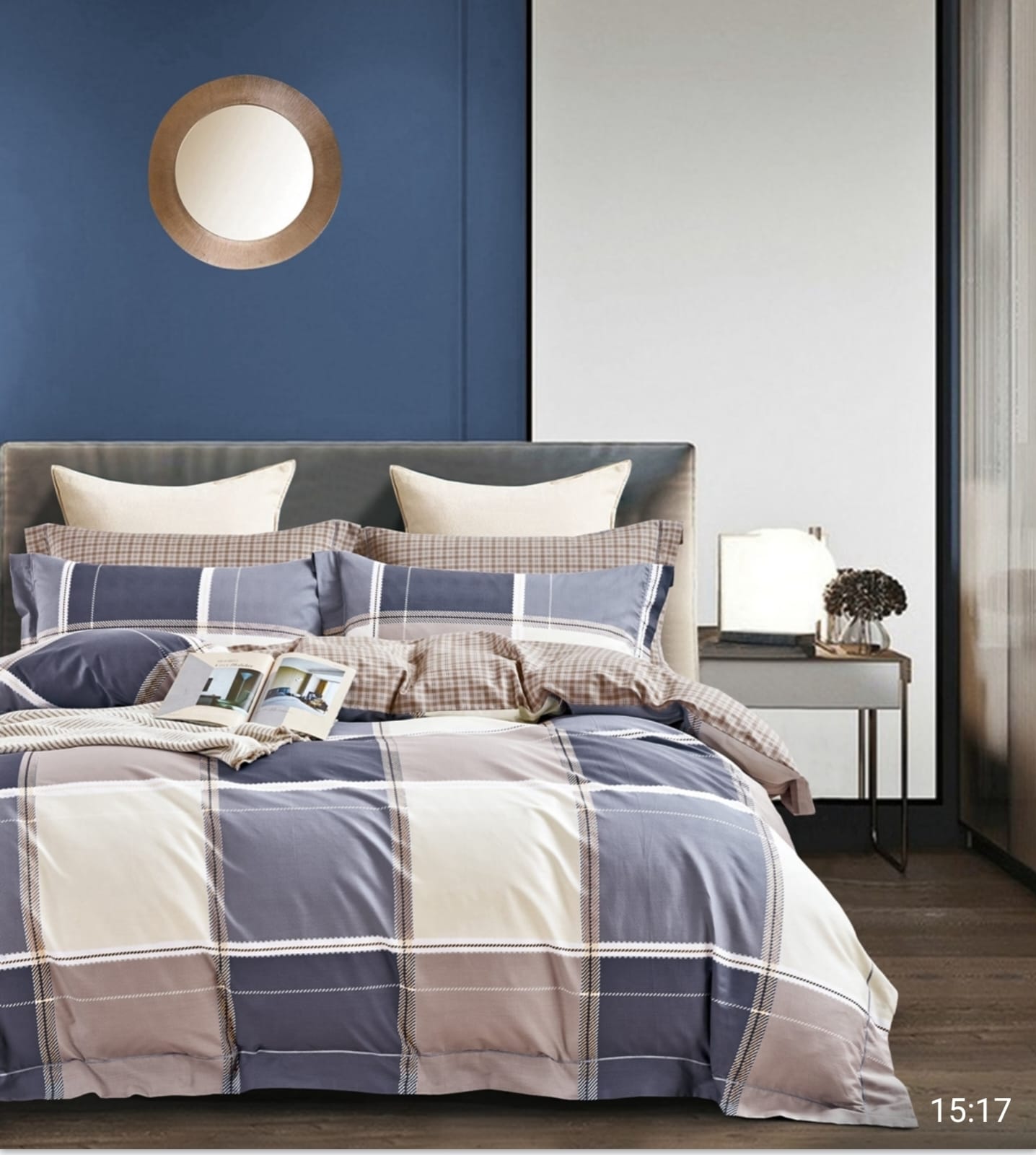 Parure de Couette "Imprimé Double Face" 240 x 220 cm + 2 Taies d'oreiller 65 x 65 cm