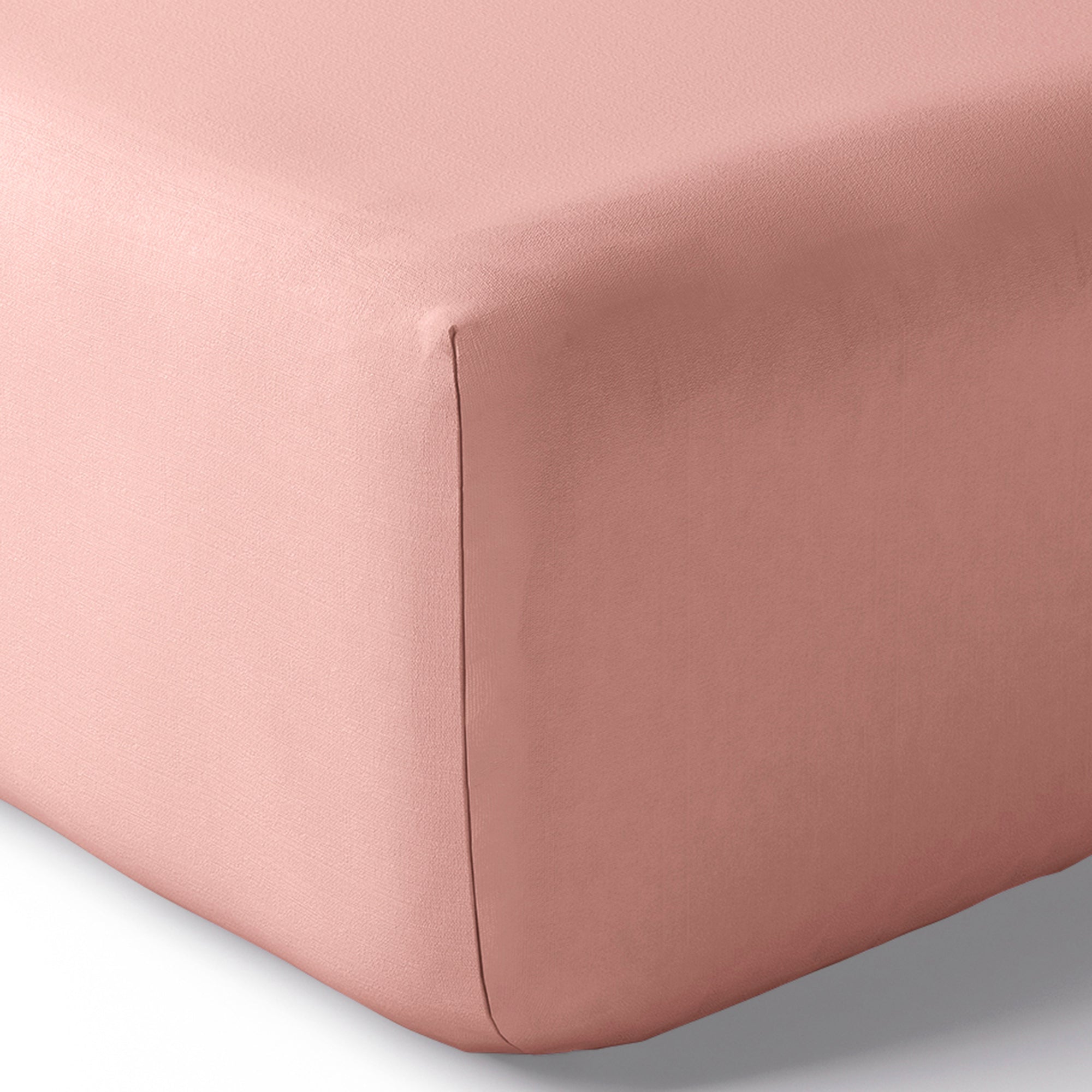 Drap housse Percale 200 x 200 cm Pur Coton Peigné Longues Fibres 80 Fils/cm² Rose poudré