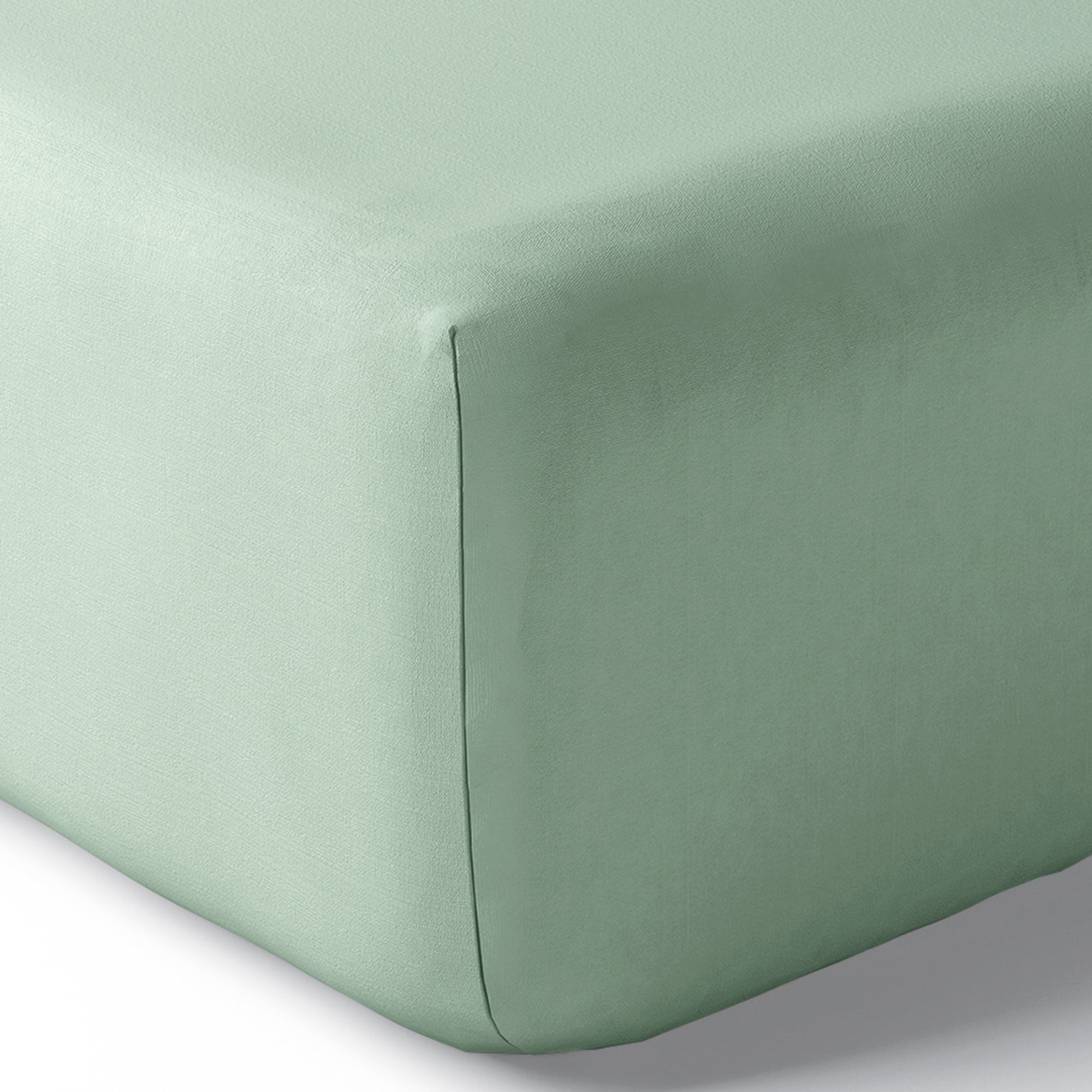 Drap housse Percale 160 x 200 cm Pur Coton Peigné Longues Fibres 80 Fils/cm² Celadon