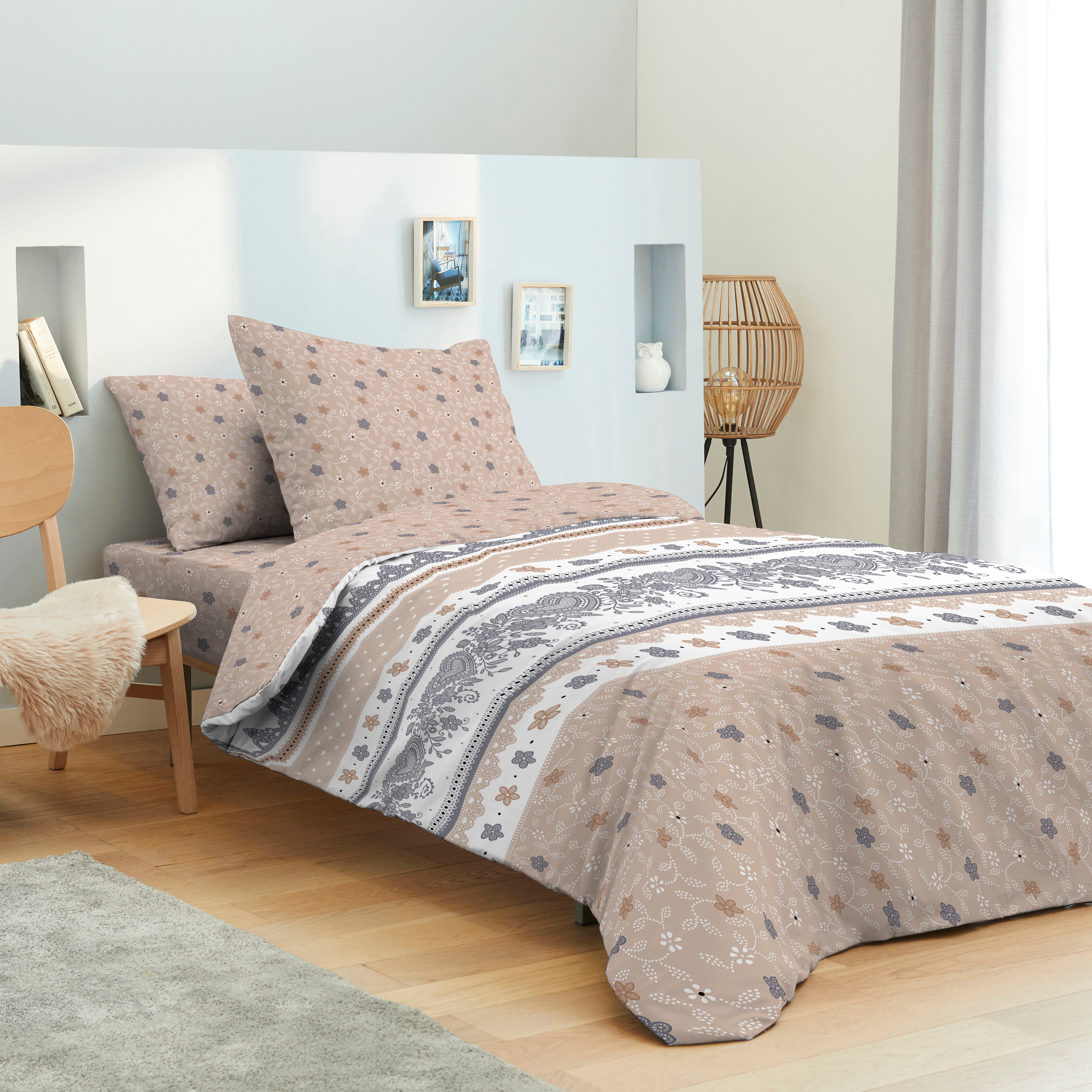 Pack complet housse de couette 240 x 260 cm - Drap housse 180 x 200 cm King size