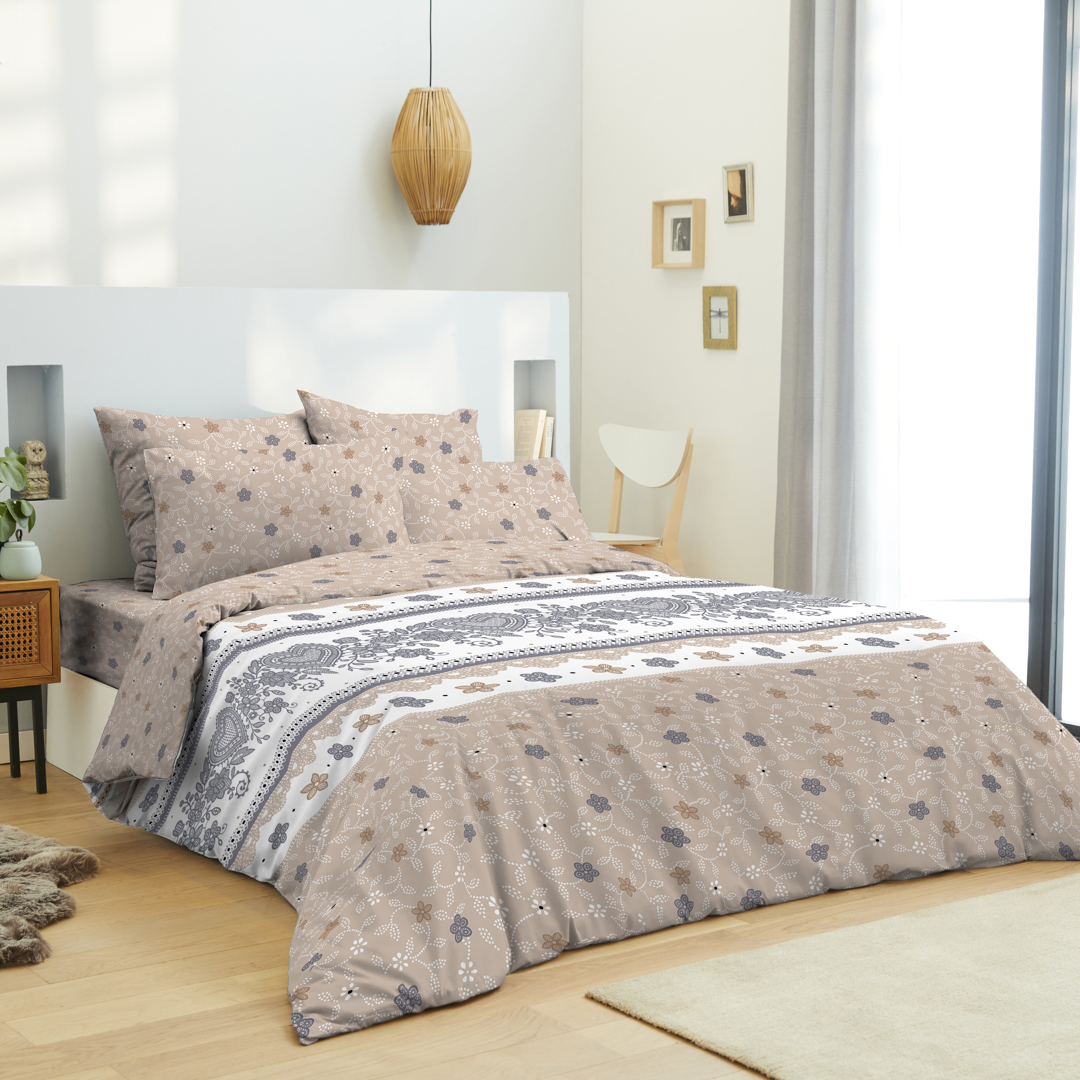 Pack complet housse de couette 220 x 240 cm - Drap housse 160 x 200 cm