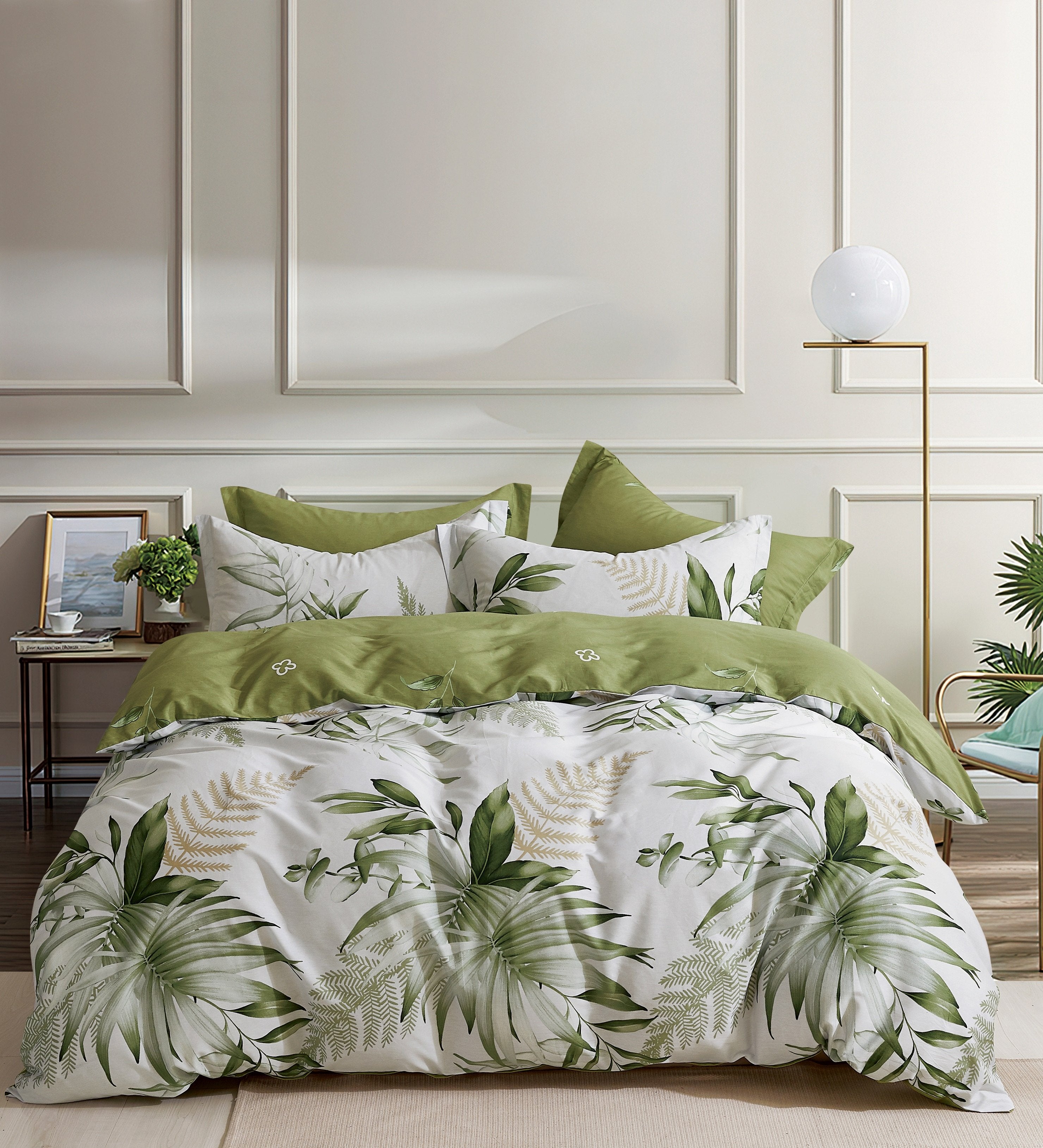 Parure de Couette "Imprimé Double Face" 240 x 220 cm + 2 Taies d'oreiller 65 x 65 cm