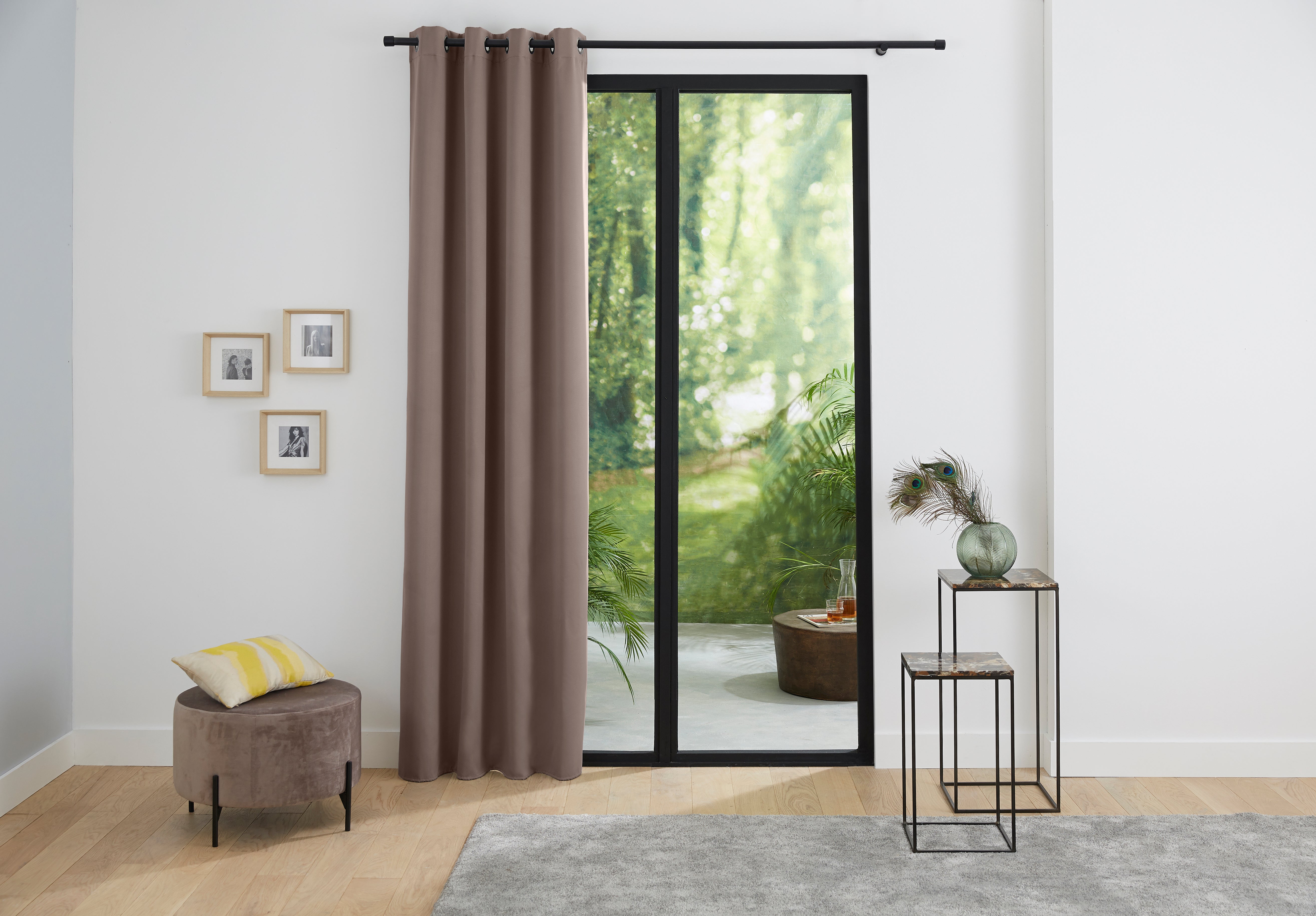 Rideaux occultant thermique 140 x 260 cm Taupe