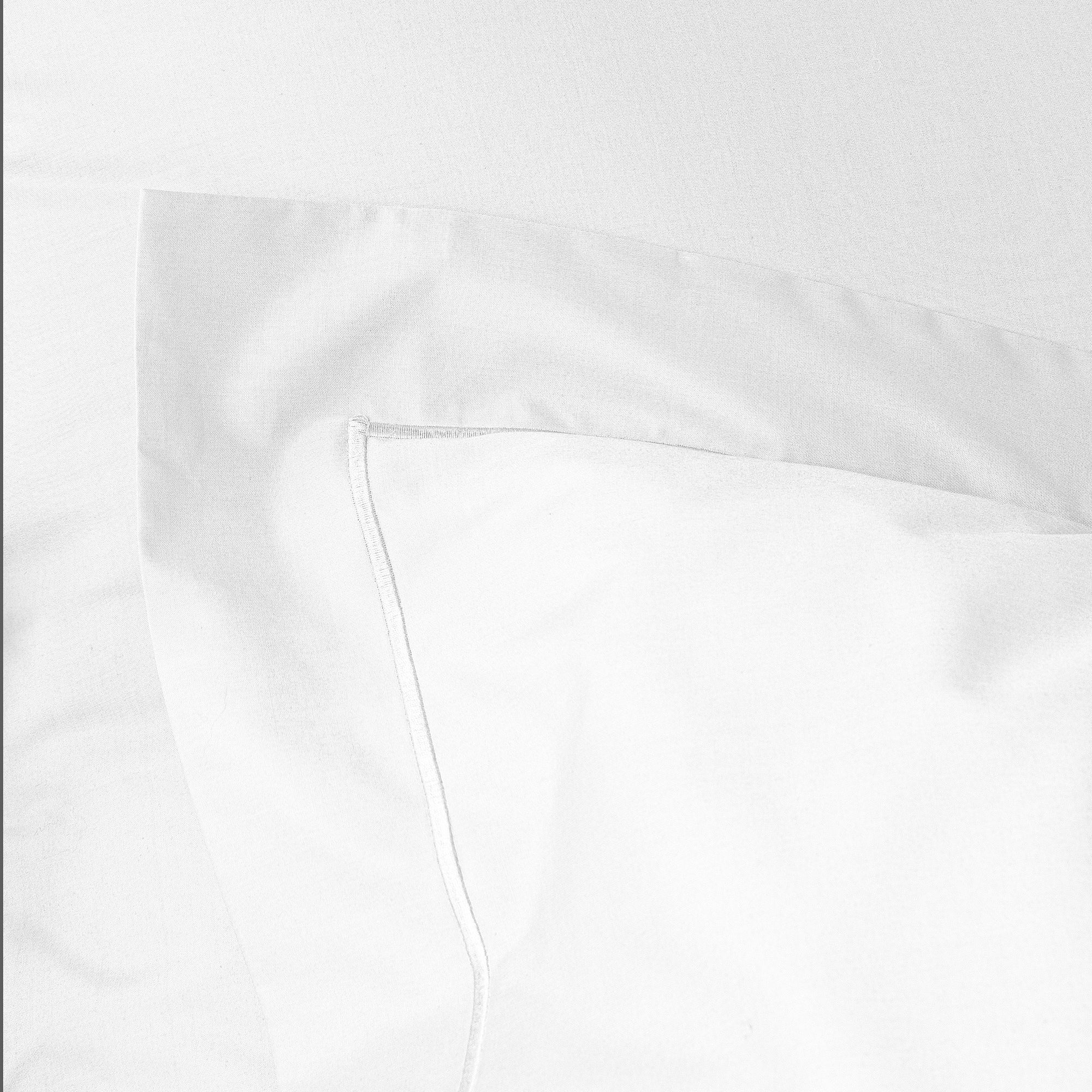 Taie d'oreiller Percale 50 x 70 cm Pur Coton Peigné Longues Fibres 80 Fils/cm² Neige