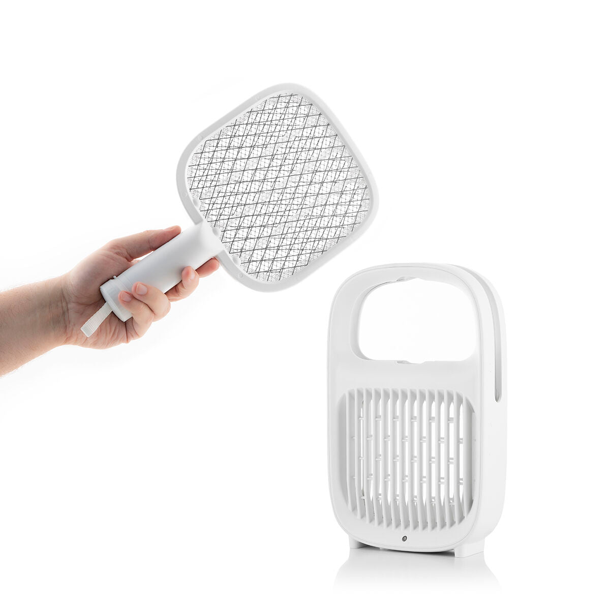 Lampe Antimoustiques et Raquette Anti-insectes Rechargeable 2 en 1