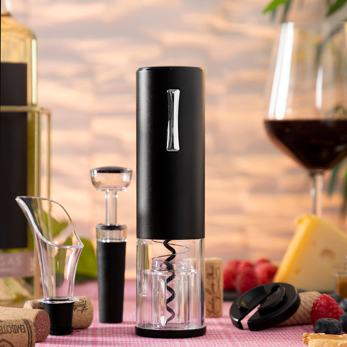 Tire-bouchon Électrique Rechargeable avec Accessoires pour le Vin