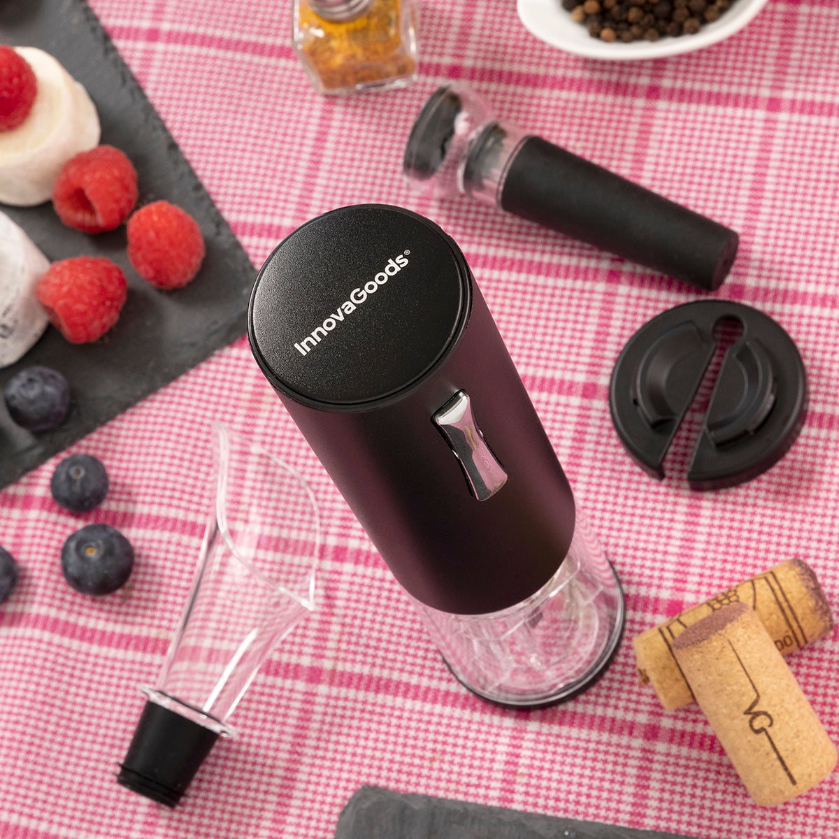 Tire-bouchon Électrique Rechargeable avec Accessoires pour le Vin