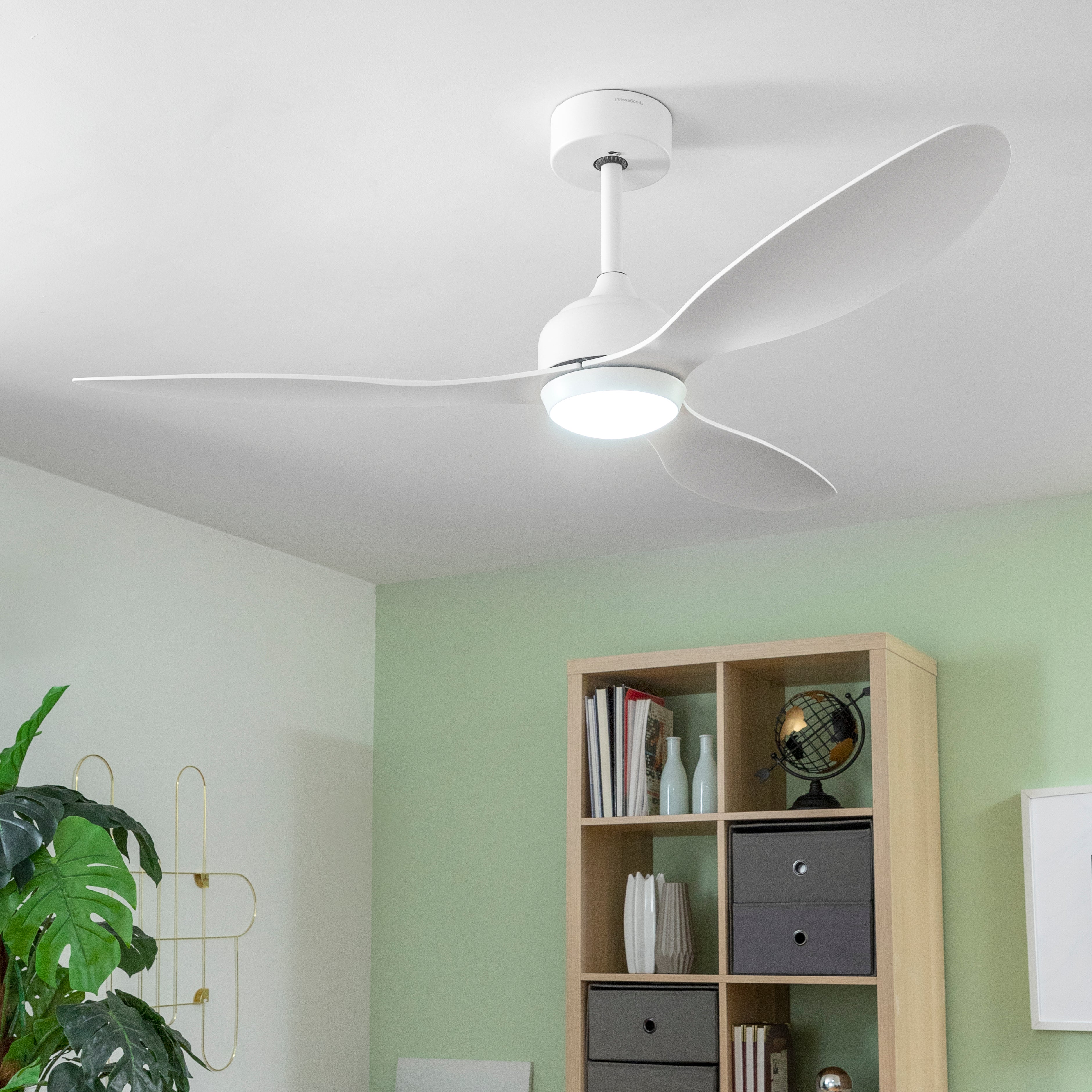 Ventilateur de Plafond avec Lumière LED et 3 Pales ABS  Blanc 36 W