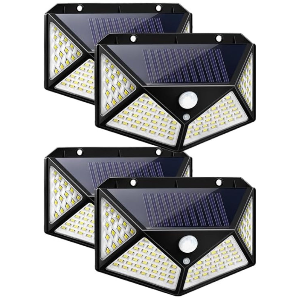 Lot de 4 Lampes Solaires Extérieur 100 LED avec Détecteur de Mouvement