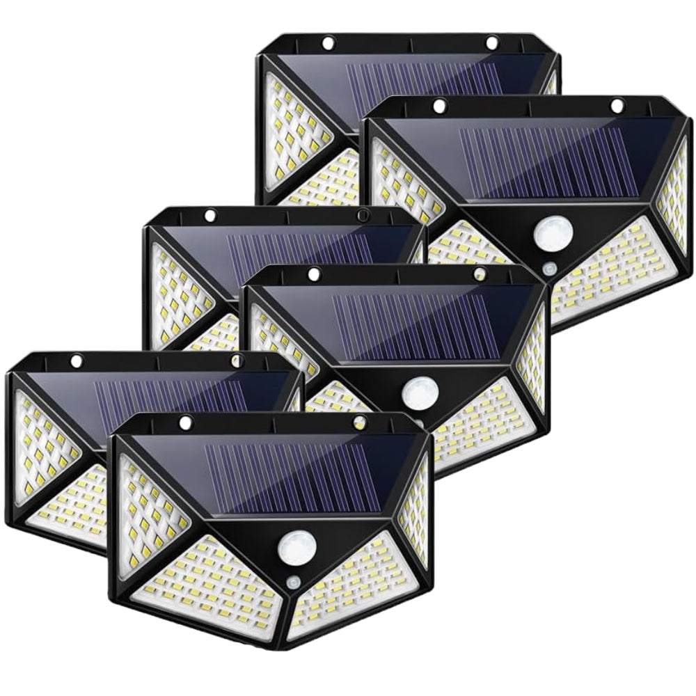 Lot de 6 Lampes Solaires Extérieur 100 LED avec Détecteur de Mouvement