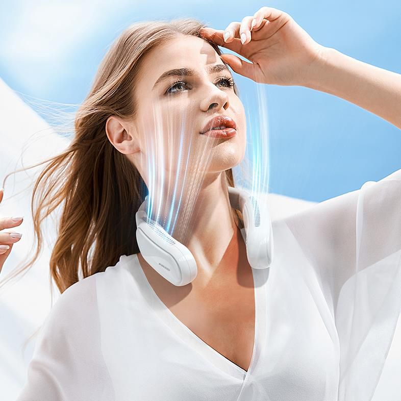 Ventilateur de cou portable blanc luxe