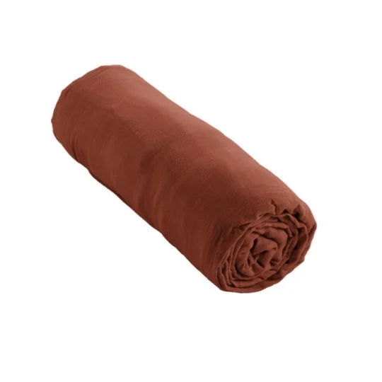 Drap housse en Gaze de coton Terracotta
