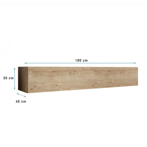 Meuble TV chêne clair - 180 X 30 cm - Amara M2