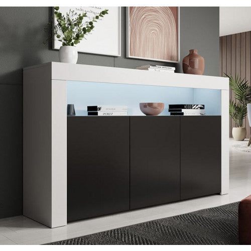 Buffet modèle Aker en noir et blanc mat