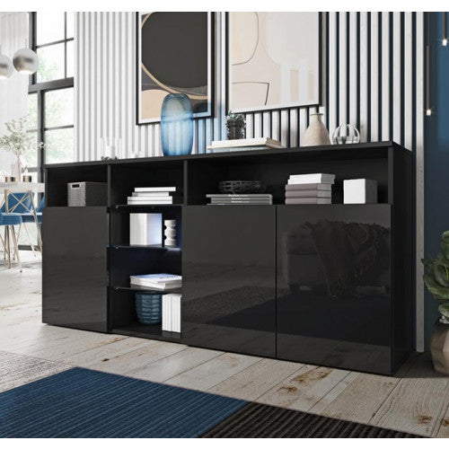 Buffet couleur noir  - 150 X 72 cm - Caribo