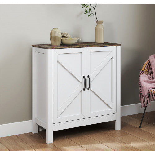 Buffet Olimpia blanc et chêne rustique 80 cm