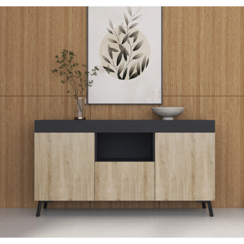 Buffet noir & chêne clair - 130 X 70 cm - Koi
