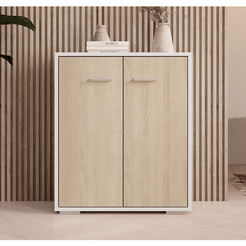 Buffet blanc & chêne clair - 60 X 71 cm - London