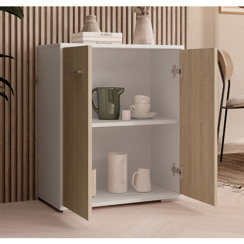 Buffet blanc & chêne clair - 60 X 71 cm - London