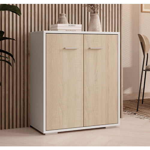 Buffet blanc & chêne clair - 60 X 71 cm - London