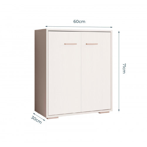 Buffet blanc & chêne clair - 60 X 71 cm - London