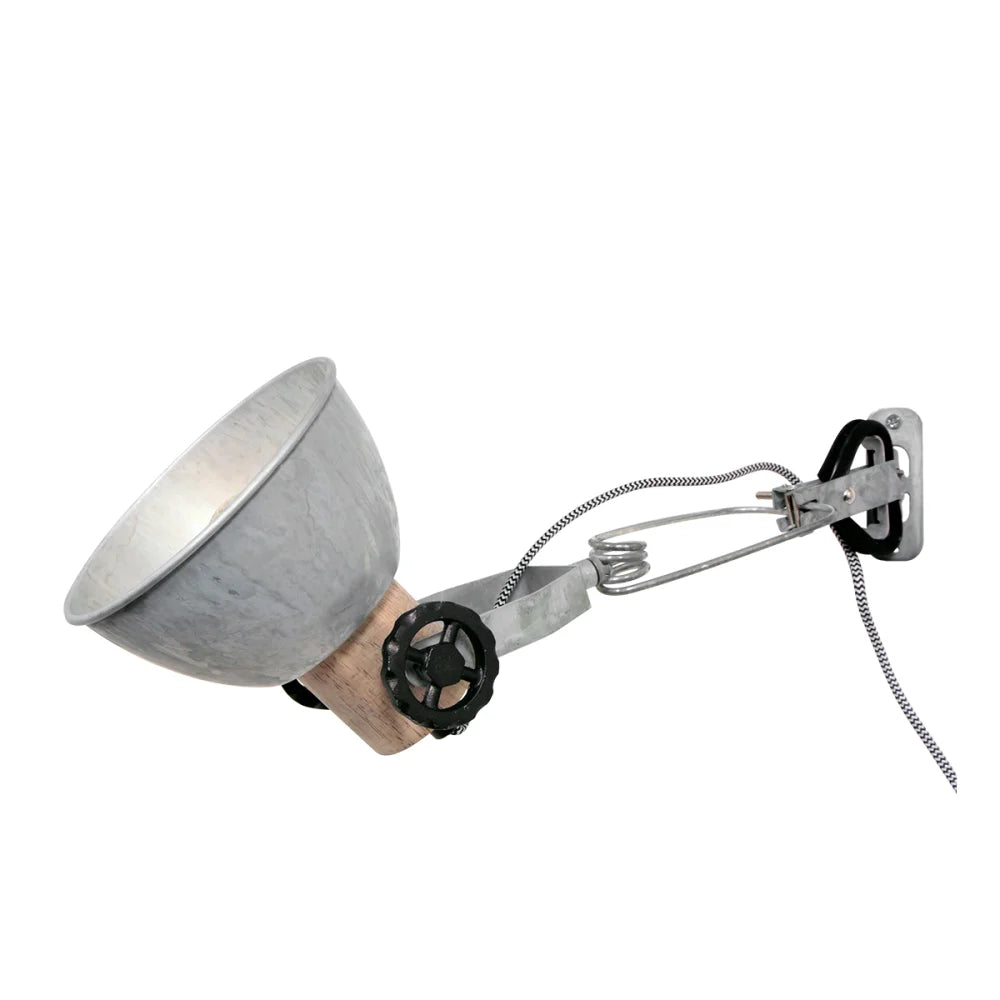 Lampe spot pince nickel mat - Gearwood