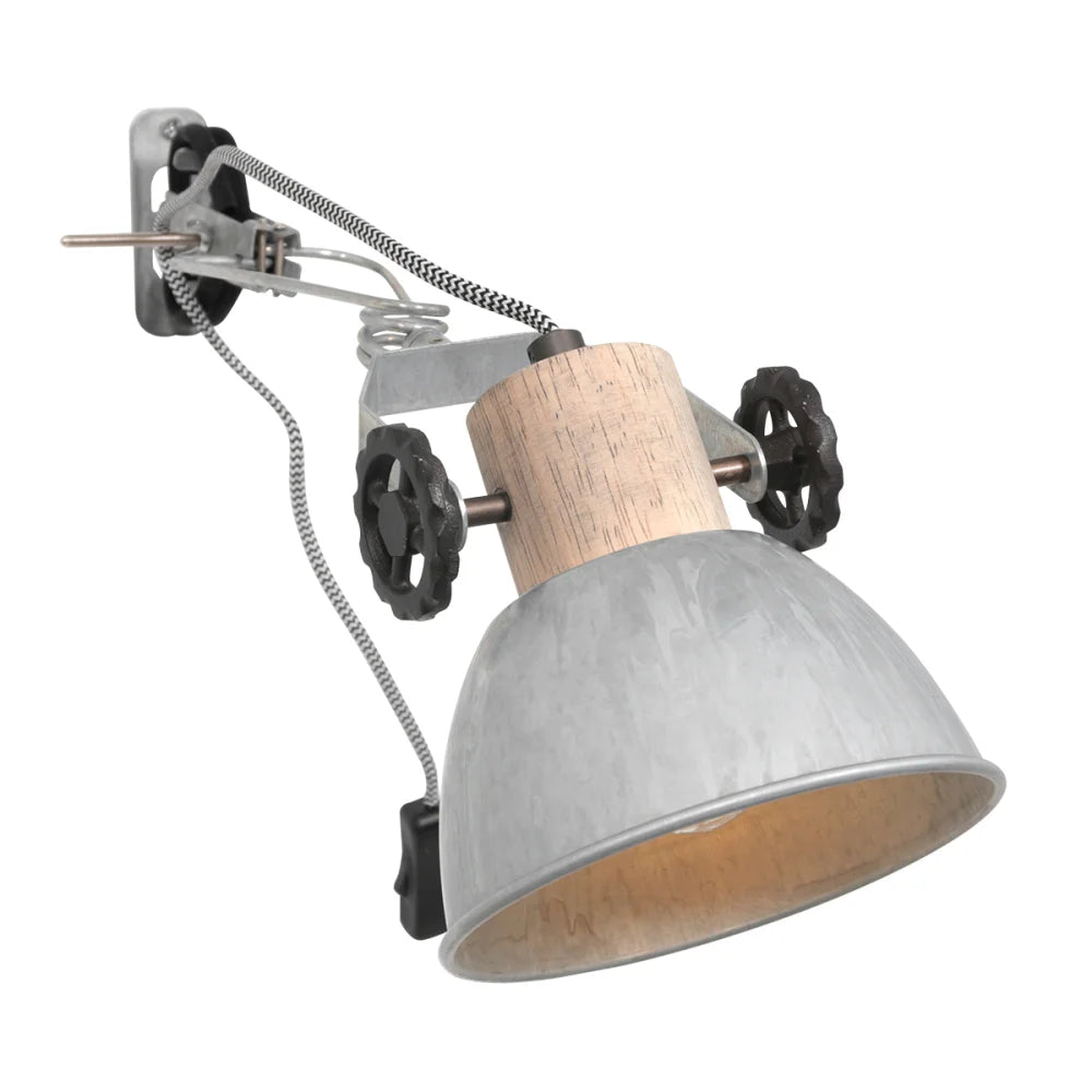 Lampe spot pince nickel mat - Gearwood