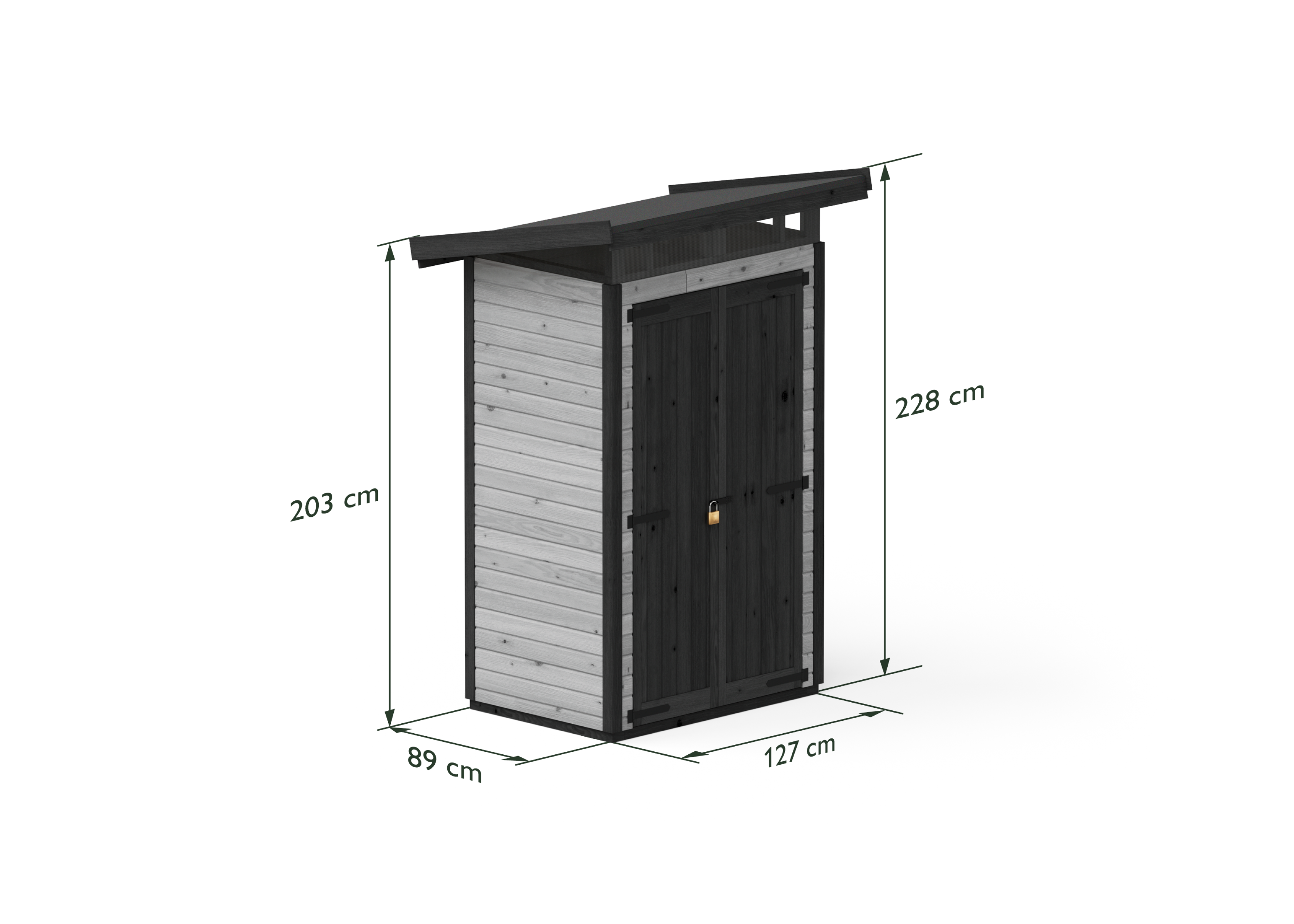 Abri de jardin en bois 127x87 cm Gris