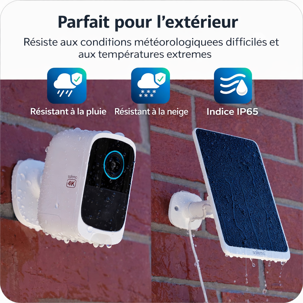 Lot de 2 caméras de surveillance 4K solaires